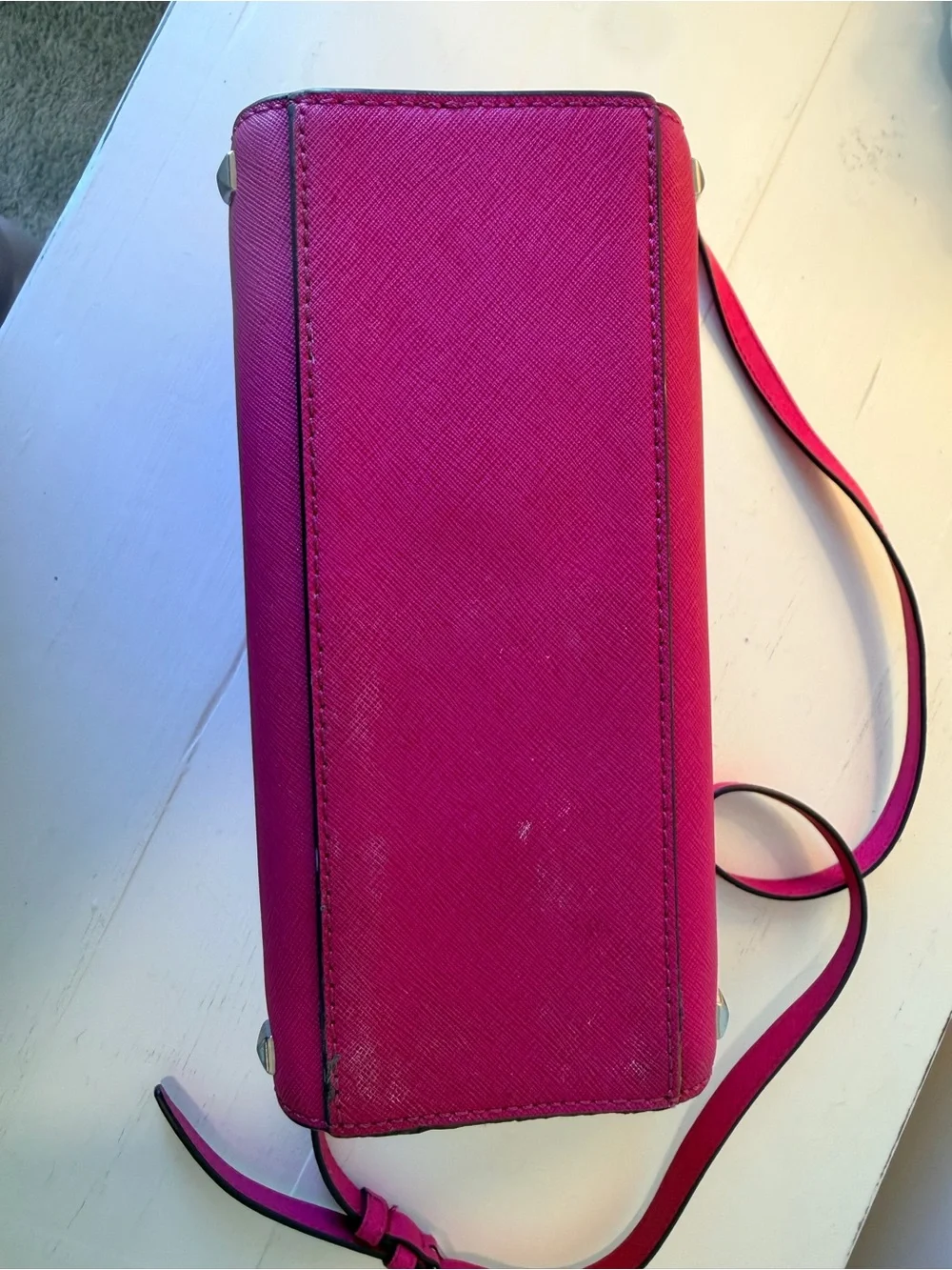 Michael Kors Selma Hot Pink Studded Crossbody Bag